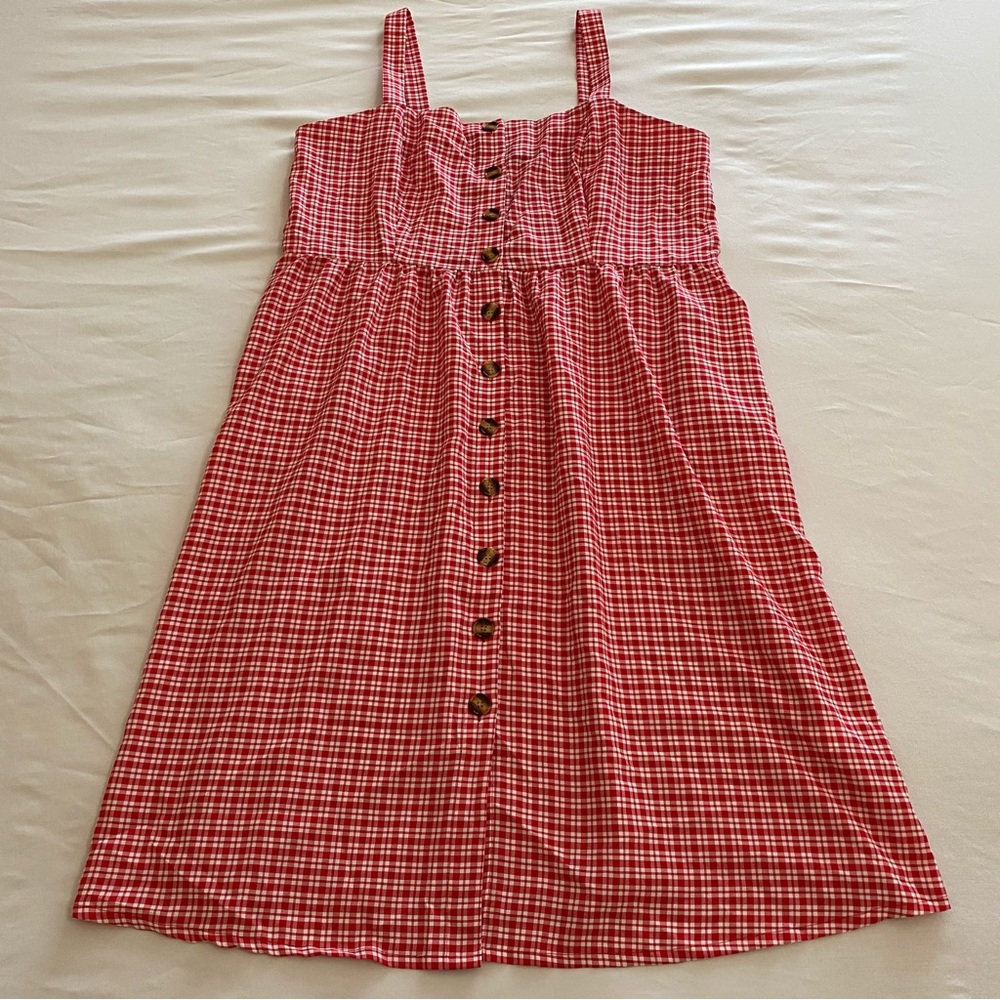Nasty Gal Red and White Buttoned Sundress - Picture 2 of 7